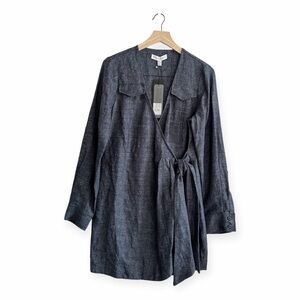 New with Tag, Shona Joy Draped Mini Shirt Dress, Blue, Size‎ US10